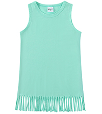 girls fringe dress mint green