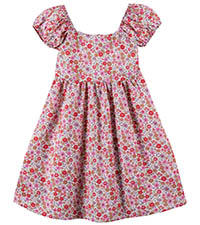 girls floral printed dress red brown