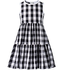 girls sleeveless plaid dress black