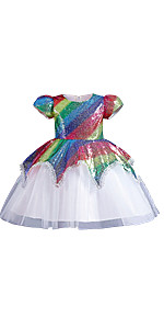 Flower Girls Sequin Christmas Party Dress