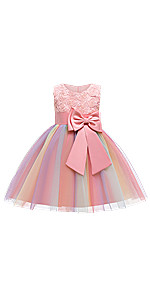 Flower Girls Rainbow Party Dress