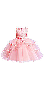 Flower Girls Tulle Birthday Party Dress Kids Princess Ball Gown Lace Pageant Prom