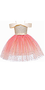 Mokpi Flower Girls Party Sparkly Dress Shiny Sequin Lace Tulle Kids Pageant Ball Gown Prom