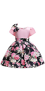 Flower Girls Wedding Party Dress Floral Print Kids Princess Formal Ball Gown Prom 