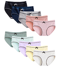  Kiench Teen Girls'' Underwear Hipster Panties Cotton 10-Pack