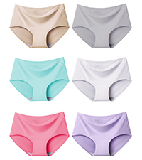 Kiench Teen Girls Seamless Underwear Women No Show Stretch Bikini Panties 6-Pack