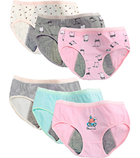  Kiench Teen''s Period Panties Cotton Big Girls'' Menstrual Underwear 6-Pack