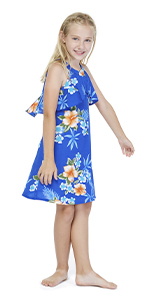 Hawaii Hangover Girls Ruffle Neck Dress Hawaiian Matching Sets Matching Patterns