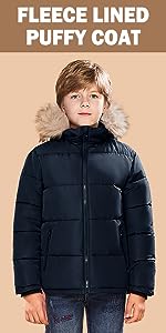 Boys fleece lined coat