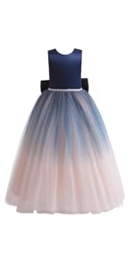 Flower Girls Satin Bridesmaid Dress V Open Back