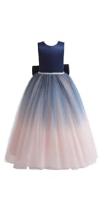 Flower Girls Satin Bridesmaid Dress V Open Back