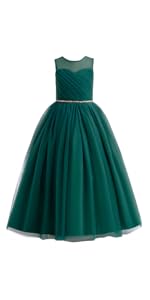 Flower Girl Wedding Tulle Dress 2555LL Green