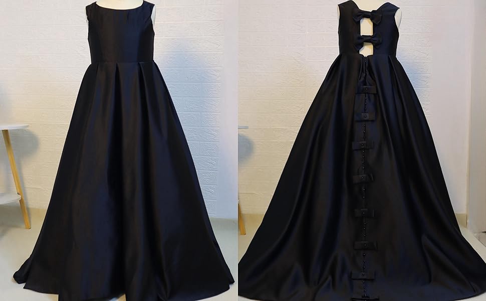 Black Flower Girl Dress