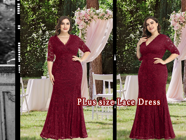 plus size lace dress