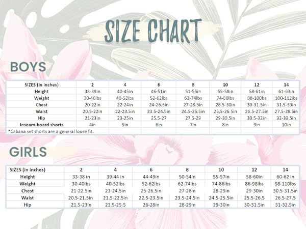 Boys & Girls Size Chart