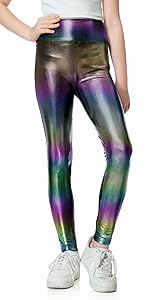 Girls Metallic Leggings