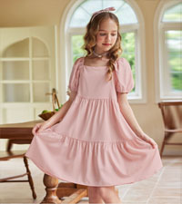 girls puff sleeve dresses