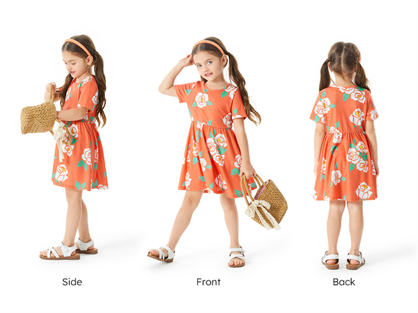 Toddler Girl Floral Skater Multipack Dresses Polka Dots Priness A-line Dress for Girls