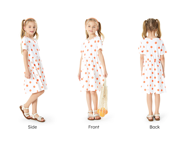 Toddler Girl Floral Skater Multipack Dresses Polka Dots Priness A-line Dress for Girls