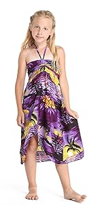 Hawaii Hangover Girl''s Butterfly Dress Hawaiian Matching Patterns Sets