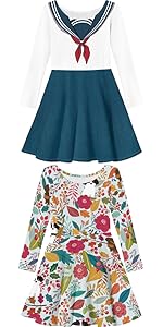 girls blue floral dress