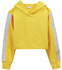 girls yellow crop hoodie