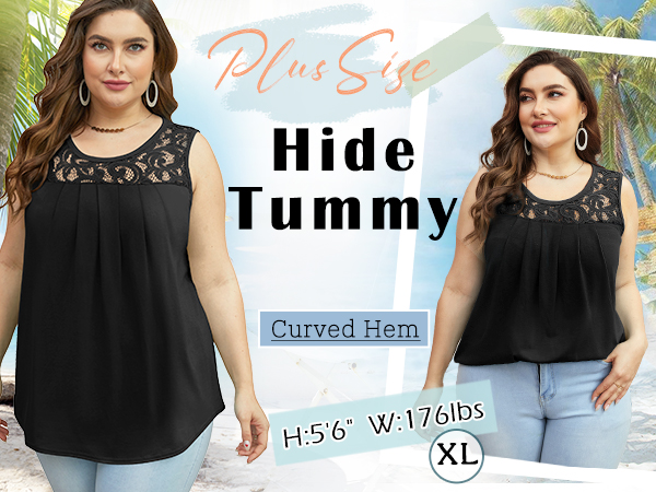 plus size summer tops for women lace tank tops