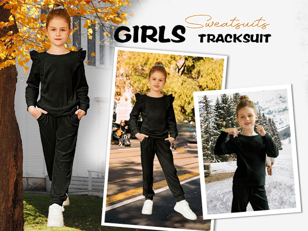 Girls Velour Tracksuit