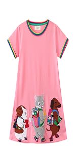 Girls cotton short sleeve dress