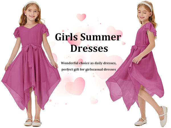 Chiffon Cute A-Line Short Dress with Asymmetrical Layered Ruffled Bow Tie Teen Girl Bridesmaid Dress