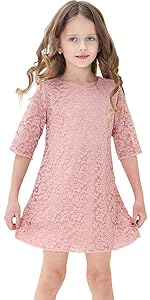 pink lace dress for girls