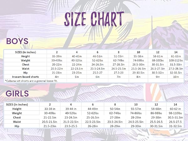 Boys & Girls Size Chart