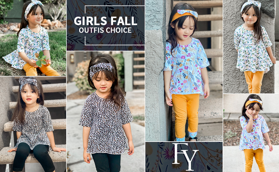 Toddler Baby Girls Fall Floral Outfits