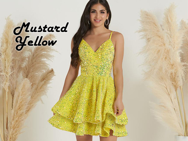 Mustard Yellow Homecoming Dresses