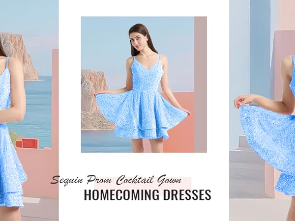 sky blue homecoming dresses