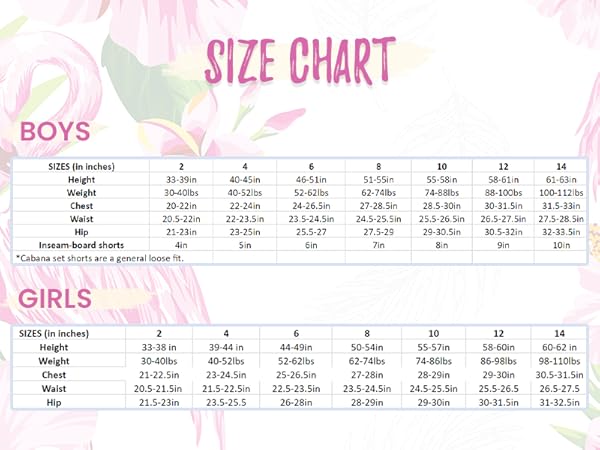 Boys & Girls Size Chart