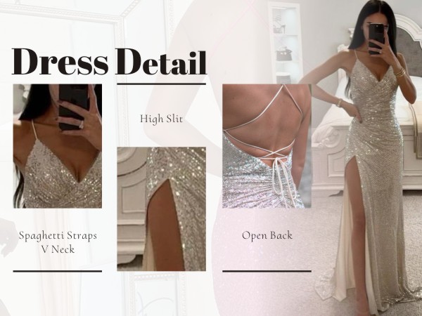 Sequin Mermaid Mermaid Prom Dresses for Women with Slit 