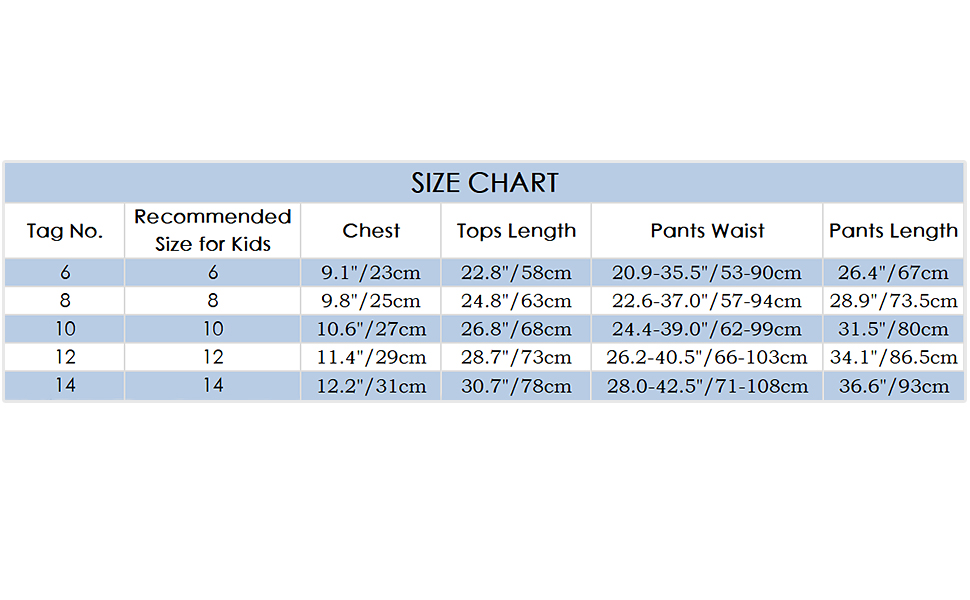 size chart