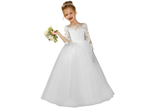 white flower girl dress whitr princess pageant dress puffy tulle flower girl dress for wedding