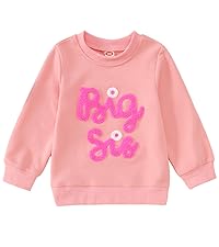 e Shirt Fall TopsBig Sister Toddler Baby Girl Big Sis Chenille Patch Letter Crewneck Pullover Tops