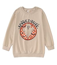 Kids Halloween Sweatshirt Boy Girl Ghost Graphic Pullover Spooky Dude Long Sleeve Fall Tops 7-12T