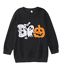 Girls Halloween Sweatshirt Kids Spooky Boo Pullover Funny Pumpkin Ghost Long Sleeve Fall Tops 7-12T