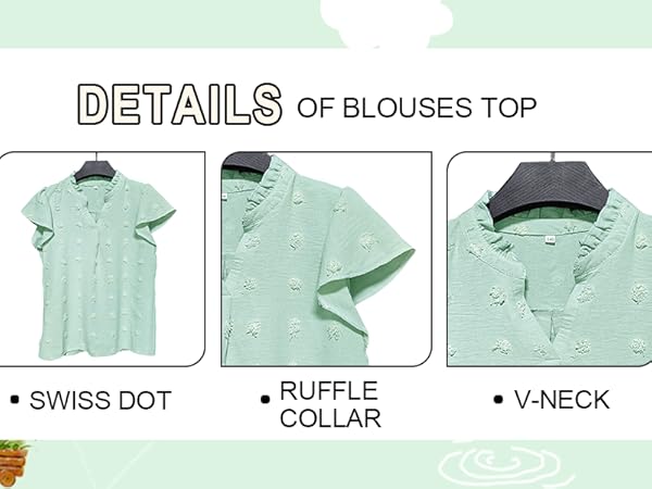 Swiss Dot Blouses Top