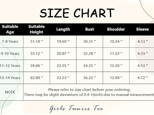 Teen Girls V-Neck Tunics Tee