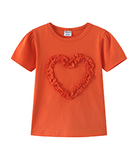 girls heart shirt orange size 4t