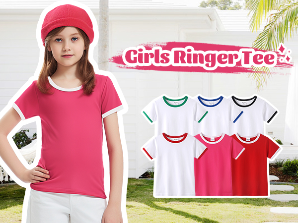 kids girls ringer tee cotton shirt