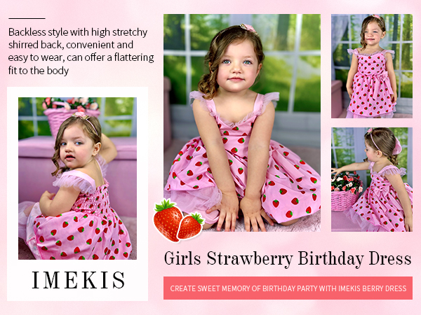 Strawberry Birthay Dress for Toddler