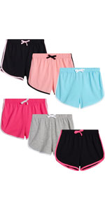 Dreamstar Girls'' Active Shorts - 6 Pack