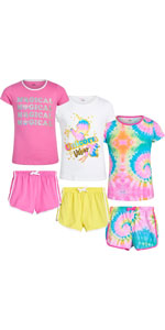 Dreamstar Girls'' Active Shorts Set - 6 Piece