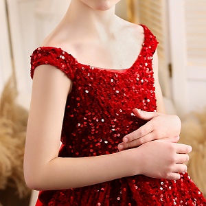 Sparkling Sequin Girls Ball Gown Dress 2-14